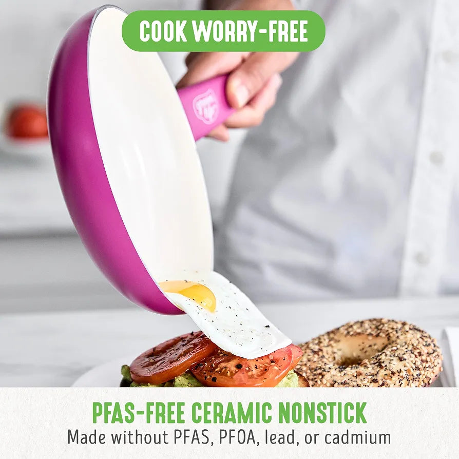 DAGDEAL: GreenLife Pannenset Soft Grip  PINK (2-delig) – OP = OP